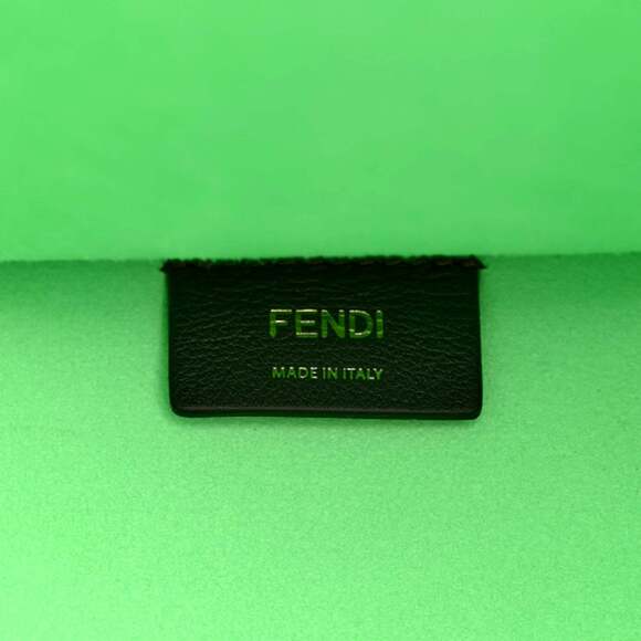 Fendi Sunshine Medium Plexi FF Embossed Leather Tote Edamame - Picture 9 of 12